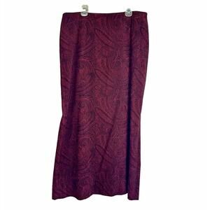 Maxi Skirt Womens Size L/14 Dark Paisley Velvet Black Whimsigoth Fairy Y2K‎ Vtg.